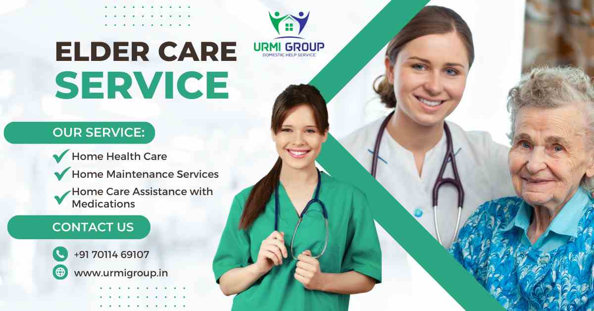 In this image , Nurse  caring old lady at home .- Urmi Group 