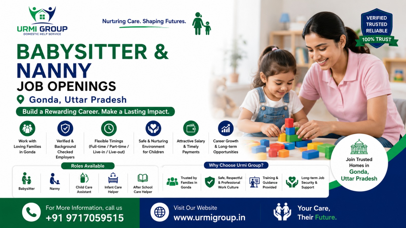 Babysitter & Nanny Jobs in Gonda, Uttar Pradesh | Urmi Group