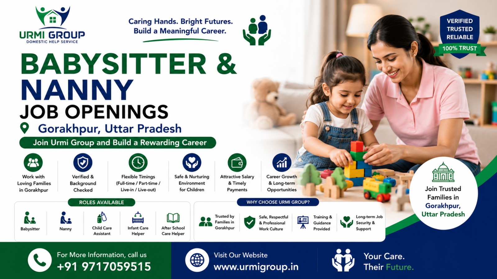Babysitter & Nanny Jobs in Gorakhpur – Full-Time, Part-Time & Live-In Hiring