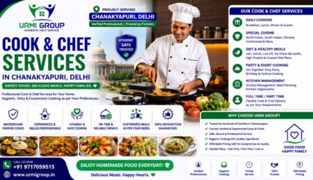 Elite Cook & Chef Services in Chanakyapuri, Delhi | Urmi Group