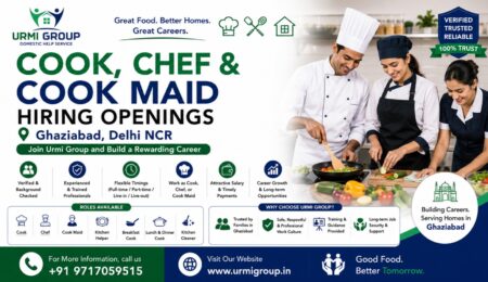 Cook, Chef, and Cook Maid Jobs in Ghaziabad – Full-Time, Part-Time, and Live-In Hiring - Urmigroup