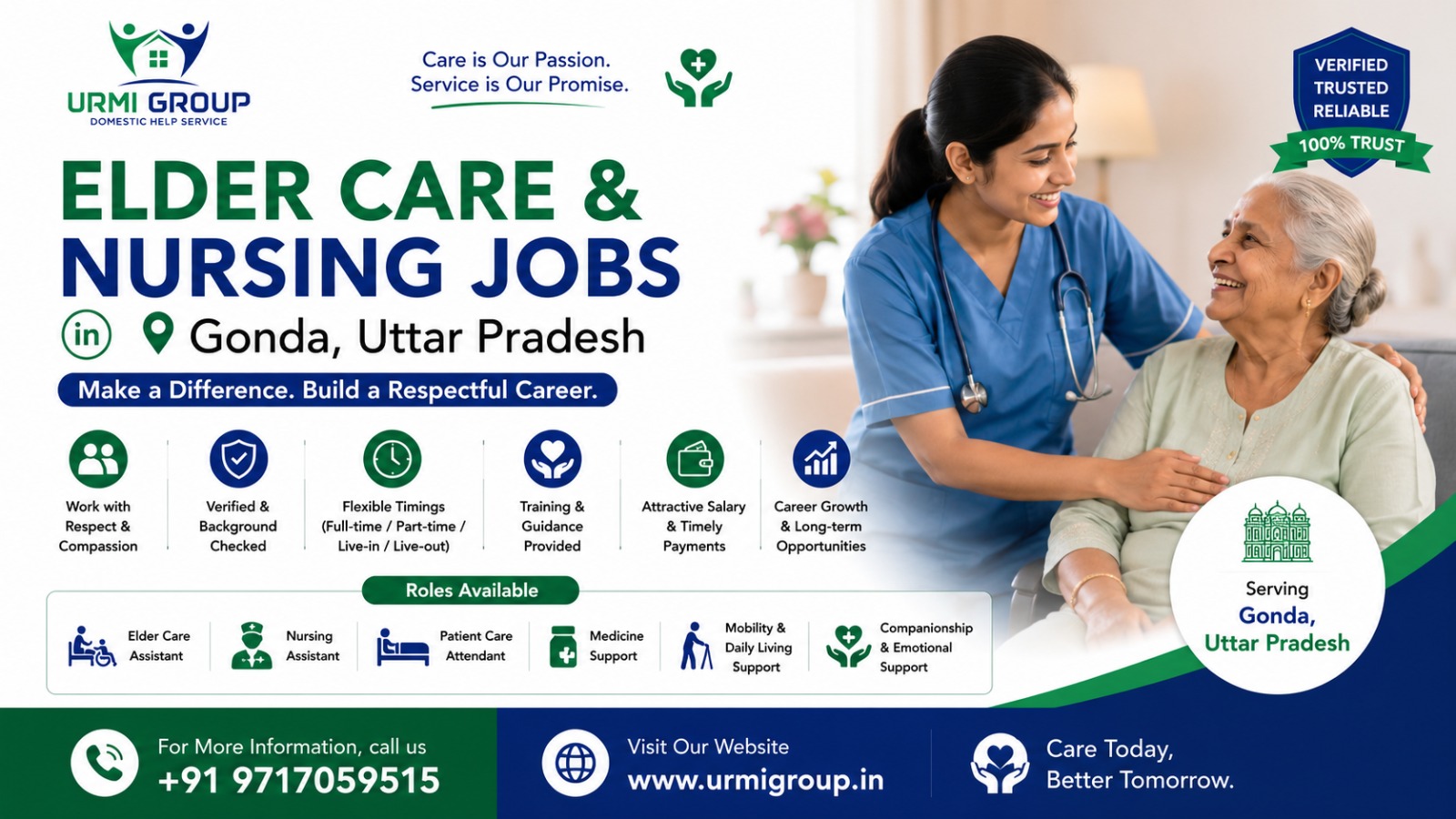 Elder Care & Nursing Jobs in Gonda, Uttar Pradesh | Urmi Group