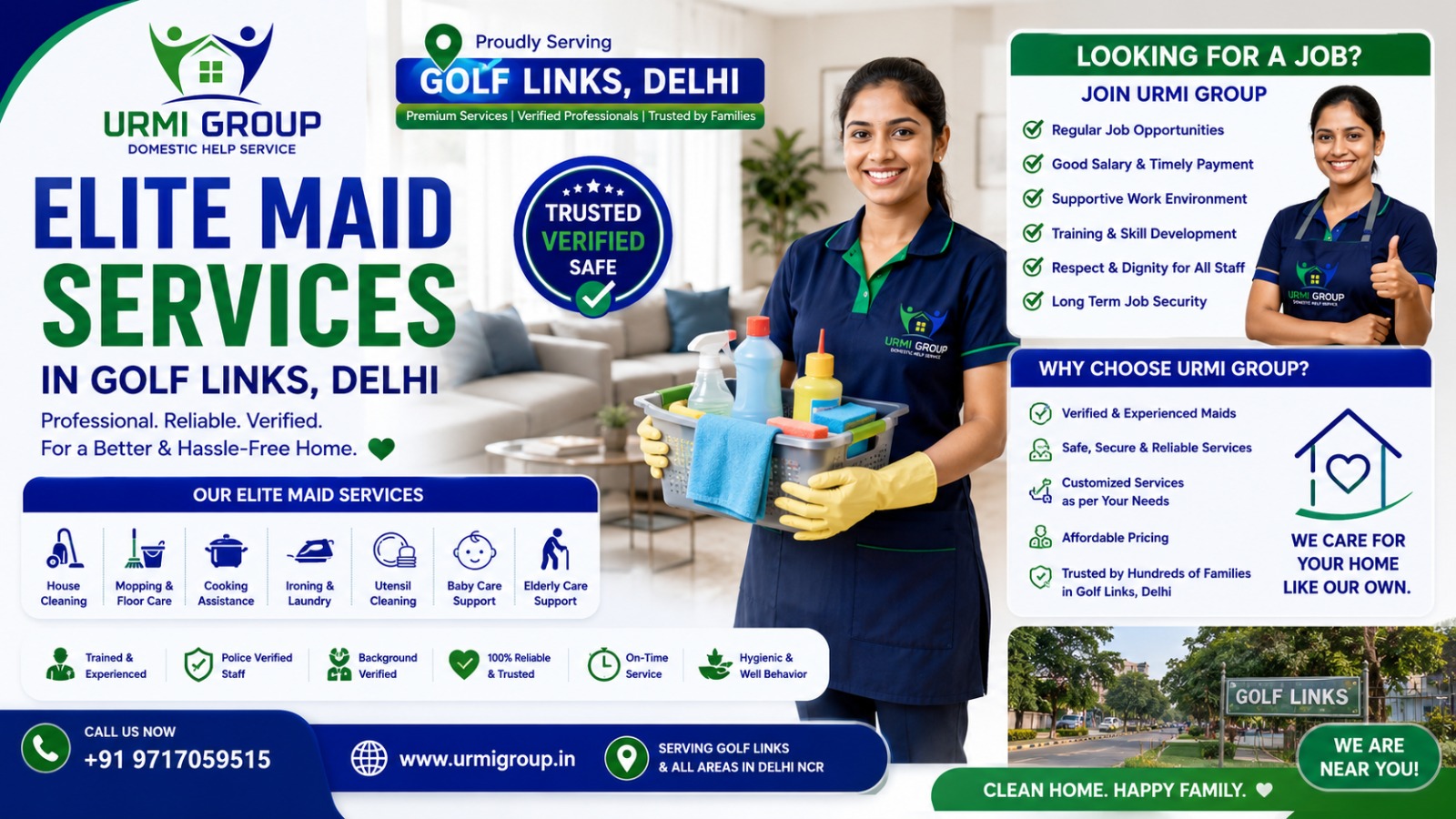 Elite Maid Services & Jobs in Golf Links, Delhi – Hiring Now