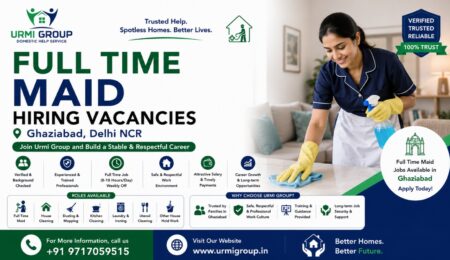 Maid Jobs in Ghaziabad – Live-in & Full-Time Maid Jobs - Urmigroup