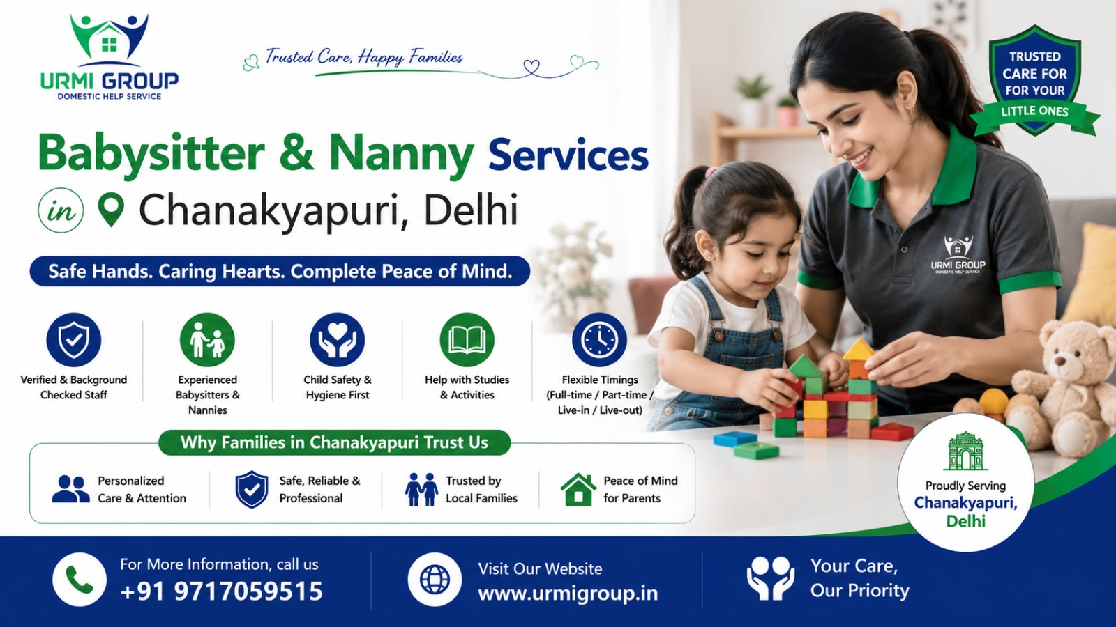 Premium Babysitter & Nanny Services in Chanakyapuri, Delhi