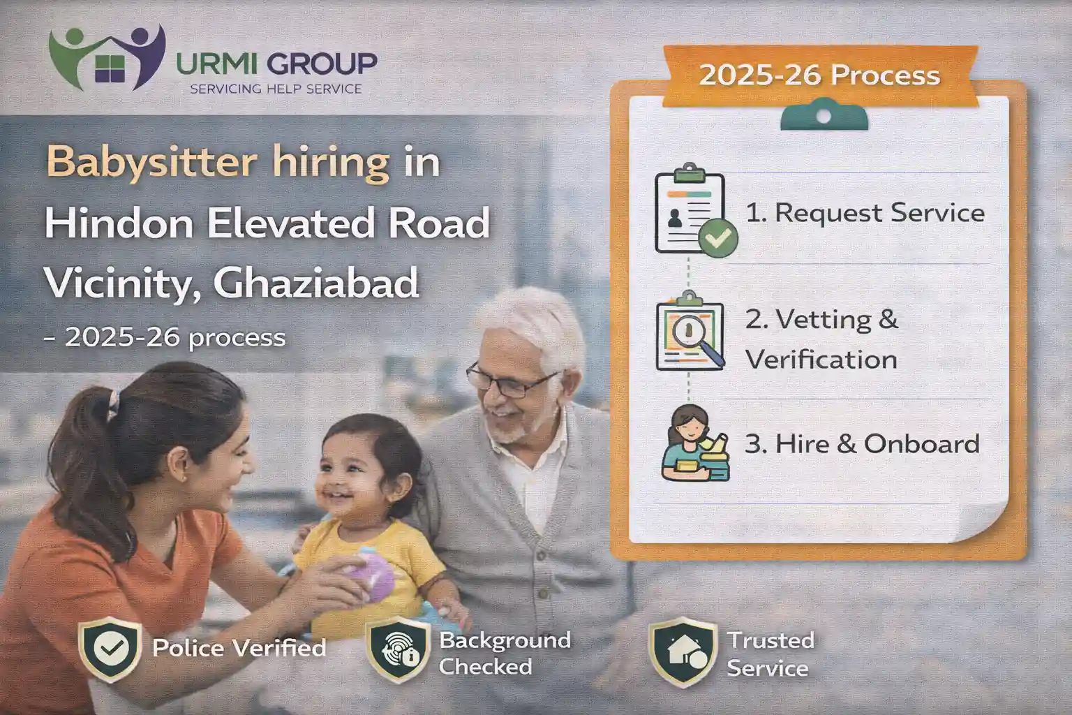 Babysitter hiring in Hindon Elevated Road Vicinity, Ghaziabad – 2025-26 process
