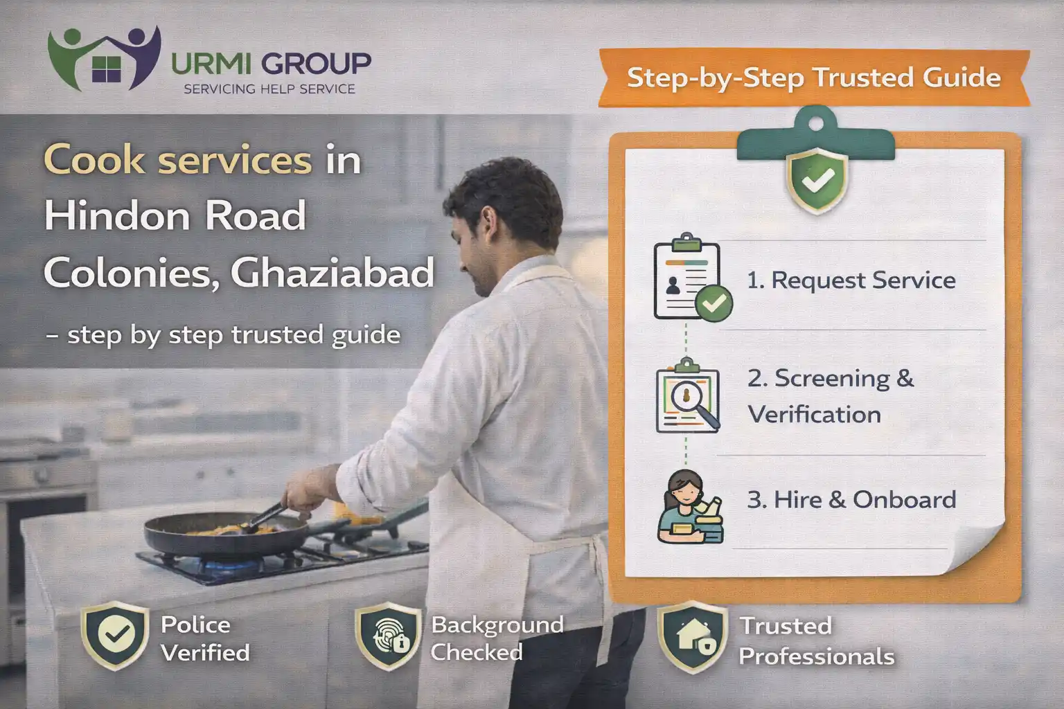 Cook services in Hindon Road Colonies, Ghaziabad – step by step trusted guide