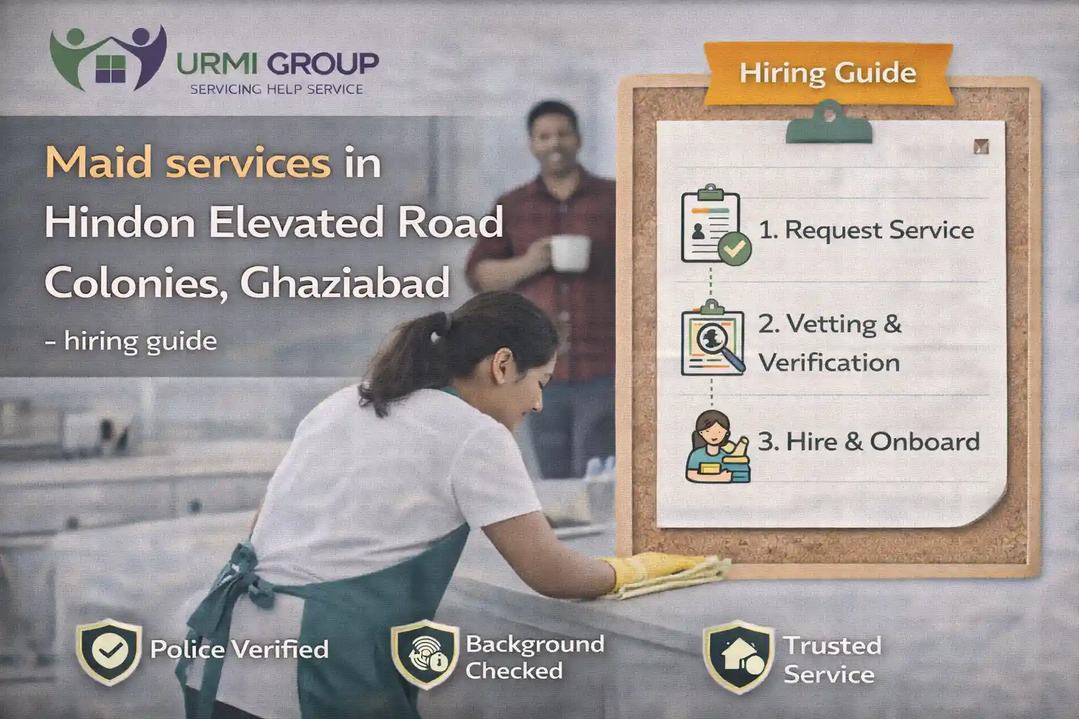 Maid services in Hindon Elevated Road Colonies, Ghaziabad – hiring guide