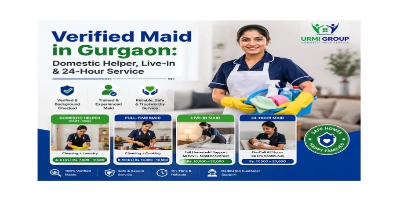 Verified Maid in Gurgaon: Domestic Helper, Live-In & 24-Hour Service